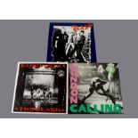 The Clash, three albums comprising Sandinista (UK Triple FSLN 1 with sticker and foldout insert -