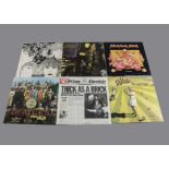 Progressive Rock LPs, nine albums comprising Yes (Plum labels), Jethro Tull - Thick as a Brick (