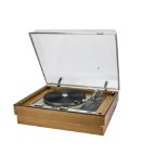 Thorens Deck, a wooden cased TD 125 in good condition with perspex lid and original manual