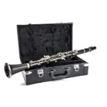 Clarinet, an unmarked clarinet appearing to be complete and in reasonable condition with a hard case