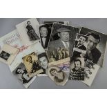 Entertainment photographs 1950s, twenty five plus many with autographs including Dickie Valentine,