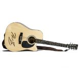 Neil Young / Guitar / Signature, A Carlo Robelli Acoustic guitar with a signature at the bottom of