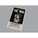 The Who, a flyer/handbill for their concert at The Hammersmith Palais, Thursday 29th October 1970,