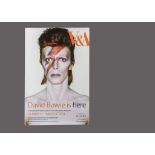 David Bowie David Bowie is Here' - original V & A Exhibition 2013 poster with Aladdin Sane image