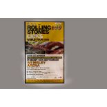 Rolling Stones, a large framed and glazed poster (108cm x 158cm approx.) Licks World Tour poster
