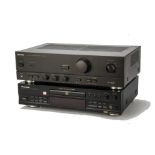 CD player-recorder/Amplifier, Pioneer compact disc recorder PDR-609 together with a Technics