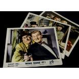Lobby Cards, 'Who Done It' film 1956 (36cm x 28cm) made in Ealing Studios featuring Benny Hill,