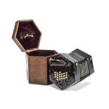 Concertina, Lachenal rosewood Maccann duet 39 button in original mahogany case good condition no