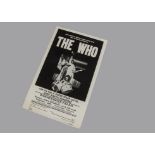The Who, a flyer/handbill for their concert at The Hammersmith Palais, Thursday 29th October 1970,