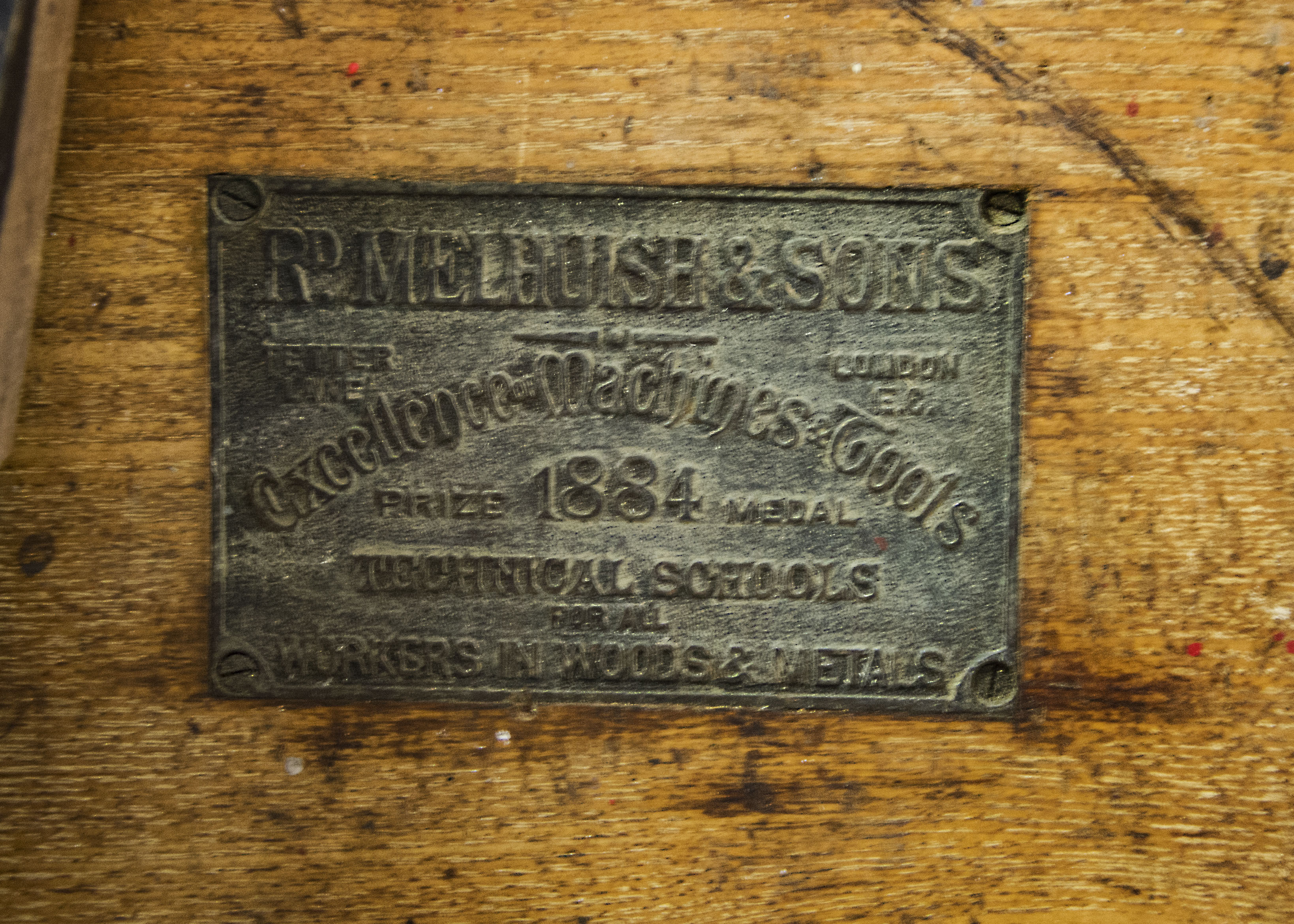 A work bench tool cabinet, by Richard Melhuish & Sons, London, with hinged lid containing a tool - Image 2 of 3