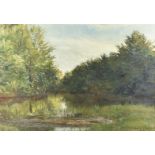 Karl Schmidt-Phileldeck (1853-1917), oil on canvas, river landscape, 44 cm x 62 cm, framed