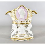 A 19th Century Continental Royal Commemorative vase, with profile of Prince Albert above Royal Crest