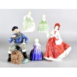 Five Royal Doulton Figures, including Christmas Day HN4214, The Lobster Man HN2317, Marie HN1370,