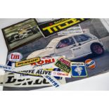 Motor-racing a collection of 1980's racing associated stickers and patches including, Marlboro,