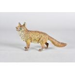 A 19th Century Vienna cold painted bronze, model of a fox standing, 19 cm long
