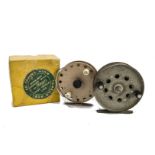 Angling Equipment, a Auger "Machatta" centre pin reel in original box together with a Strike Right