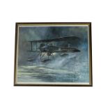 Aviation, a pair of WW1 aircraft prints, "Victor in the Air" ( Bristol fighter scattering an enemy