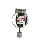 Motoring, a Castrol Motor Oil, forecourt "Open/Closed" sign, revolving "S" type 60cm circular with