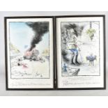 A set of 14 Ronald Searle wine prints, all framed and glazed, 53 cm x 55 cm (14)