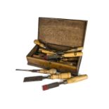 Tools, a selection of approx 16 vintage quality woodworking chisels , gauges and screwdrivers mostly