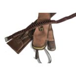 Shooting, a canvas gun slip together with a short type two piece vinyl shotgun slip and a leather