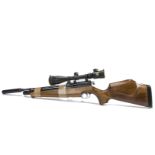 Shooting, a Air Arms S410 Carbine air rifle, beech stock and telescopic scope fitted,AF