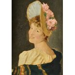 Continental School, 19th Century, oil on board, portrait of a beauty, Harris & Son picture restorers