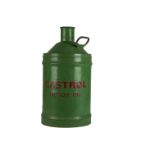Motoring, a vintage Oil Drum, Embossed marked, " Castrol Motor Oil" 10 1/4, painted green with