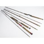 Angling Equipment, Rods, "The Devanney" 9' brown hollow fibreglass, 3Pce, Spinning rod+bag