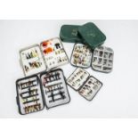 Angling Equipment, Fly boxes, a selection of plastic and metal fly boxes (6) containing hundreds