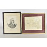 Three prints relating to Admiral Nelson, comprising a facsimile copy of the Battle of Trafalgar, a