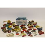 Playworn Post-War Die-cast, Commercial and private vehicles, including a boxed Dinky Supertoys 982