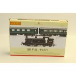 Hornby (China) 00 Gauge R3087 BR Pull-Push Train Pack, comprising BR black M7 30029 and two BR SR