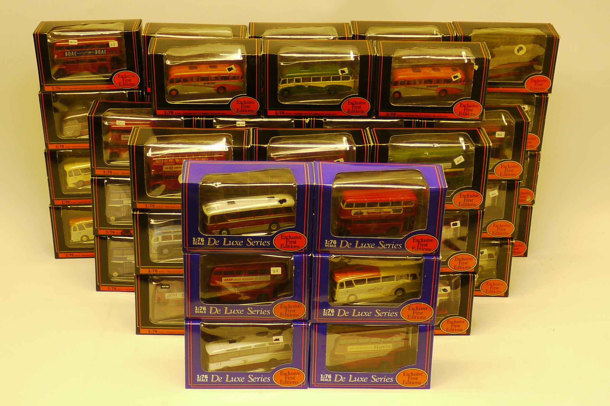 Exclusive First Editions, All boxed 1:76 scale models of vintage buses and coaches including some De