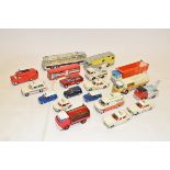 Post-War Play-Worn Dinky Vehicles, A group of commercial and emergency vehicles including a