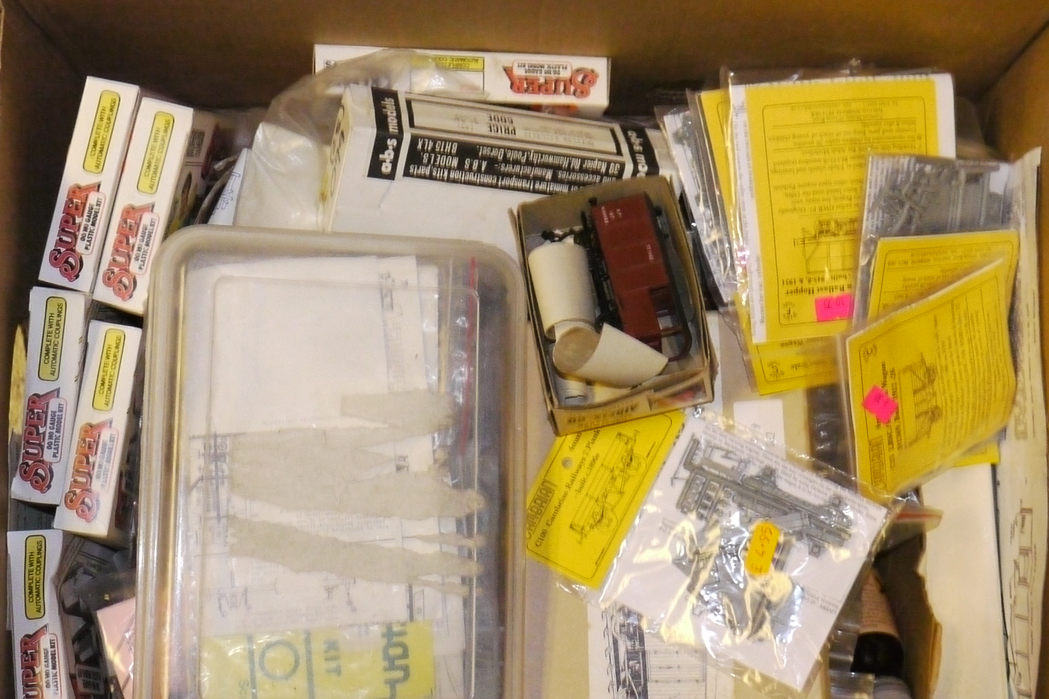 Various Makers OO Gauge Unmade Wagon Kits, Many different types by Cooper Craft, K's, Slater's,