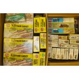 Airfix OO Gauge Unmade Railway Kits and Boxes, including 'Pug' 0-4-0ST (3), Esso Tank Wagons (25),