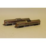 Triang OO Gauge Transcontinental Series, comprising R352 Budd powered railcar in T/C silver/red, F-