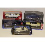 Boxed 1:18 Scale Models, Vintage private vehicles comprising, Sun Star, 1957 Cadillac Brougham (