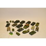 Post-War Play-Worn Corgi and Dinky Military Vehicles, A group of tanks and armoured vehicles