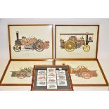 Furnishing Prints, Set of four framed and glazed prints of Victorian/ Edwardian, steam traction