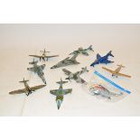 Post-War Play-Worn Dinky Aircraft, Military examples including a Sea King, Phantom II, Harrier,