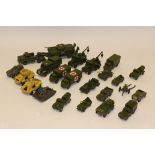 Play-worn Dinky and Dinky Supertoys Military Models, Including, 660 Mighty Antar tank transporter