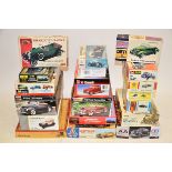 Model kits of Pre-War Cars, A boxed collection of vintage and modern kits, including 1:43, 1:24, 1: