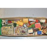 Lot of lead farm accessories mainly by Britains, including hurdles (30+), garden wall (9), carts (