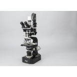 A Nikon Tri-nocular Microscope, serial no. 86017, black, five objectives, incident illuminator, body