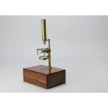 A mid-19th Century Charles Chevalier lacquered brass Compound Monocular and Simple Chest Microscope,
