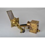 An early 19th Century W & S Jones lacquered brass Solar Microscope, signed 'W & S Jones, 30 Holborn,