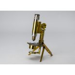 A 19th Century Swift Field Portable lacquered and anodised brass Compound Monocular Microscope,