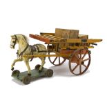 A G & J Lines Wooden Pickford & Co Horse-Drawn Removal Cart circa 1910, with orange painted cart